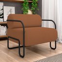 Ver imagem 2 de Poltrona Decorativa Pés Industrial Moscou K01 Bouclê Terracota - Lyam Decor