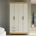 Ver imagem 1 de Guarda-roupa Solteiro Basic 4 Portas 2 Gavetas Ipê/cristalo - Decibal