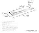 Ver imagem 3 de Toalheiro Duplo 50 Cm Inox - Kromus Rt0309-50