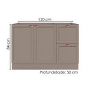 Ver imagem 3 de Balcao para Pia sem Tampo 120 Cm Unna Gris Poliman