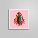Ver imagem 2 de Quadro Quadrado Nossa Senhora De Guadalupe 20x20cm:Madeira branca