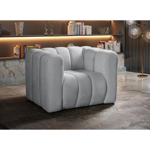 Poltrona Mona Cor:Bouclê Cinza 520