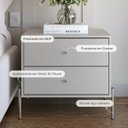 Ver imagem 3 de Kit 2 Mesa Cabeceira Jasper Cor:Off White/Champanhe