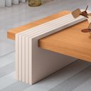 Ver imagem 4 de Mesa de Centro Poly sem Espelho P/ Recepção/ Sala de Estar Cinamomo/ Off White - Bela Móveis