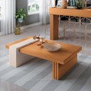 Ver imagem 2 de Mesa de Centro Poly sem Espelho P/ Recepção/ Sala de Estar Cinamomo/ Off White - Bela Móveis