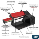 Ver imagem 5 de Cilindro Laminador de Massa Elétrico 28cm Anodilar Preto Pão:110v