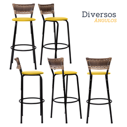 Kit 2 Bancos para Bancada Banqueta Alta Cappuccino Balcão Cozinha Bistrô Área Gourmet Churrasqueira - 4
