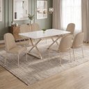 Ver imagem 1 de Conjunto para Sala de Jantar Mesa Império 160x90 com 6 Cadeiras Rubi