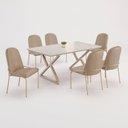Ver imagem 3 de Conjunto para Sala de Jantar Mesa Império 160x90 com 6 Cadeiras Rubi