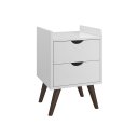 Ver imagem 1 de Mesa de Cabeceira Juma 2 Gavetas Estilo Retro - Branco