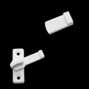 Ver imagem 3 de 1 Trinco Plástico para Porta Sanfonada com Parafusos Branco Universal