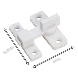 1 Trinco Plástico para Porta Sanfonada com Parafusos Branco Universal - 4