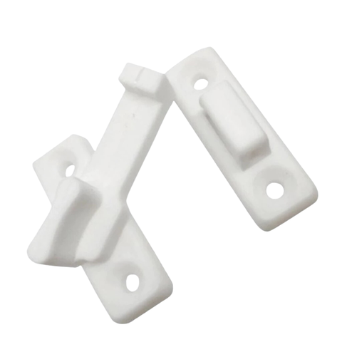 1 Trinco Plástico para Porta Sanfonada com Parafusos Branco Universal