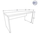 Ver imagem 6 de Escrivaninha 150cm com Gaveteiro 3 Gavetas Escritório F5 Cor:cinza Claro