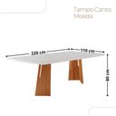 Ver imagem 3 de Mesa para Sala de Jantar Florida 220cm Tampo Canto Moeda Laqueado com Vidro