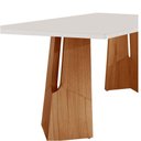 Ver imagem 2 de Mesa para Sala de Jantar Florida 220cm Tampo Canto Moeda Laqueado com Vidro