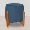 Ver imagem 3 de Poltrona Balanço c/ Puff Melinda Suede Azul Royal