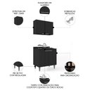 Ver imagem 3 de Armário de Cozinha e Balcão Cooktop Pérola Z34 Preto - Mpozenato