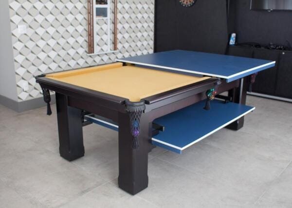 Mesa de Sinuca e Ping Pong - 2,52x1,40 - Bordo - 3