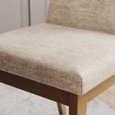 Ver imagem 7 de Cadeira Jantar Estofada Pé Madeira Kit 6 Calie Linho Creme/caramelo H02 - Mpozenato