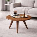 Ver imagem 1 de Mesa Redonda para Sala com Pés de Madeira Lívia - Freijó
