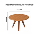 Ver imagem 3 de Mesa Redonda para Sala com Pés de Madeira Lívia - Freijó
