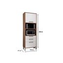 Ver imagem 3 de Paneleiro de Cozinha Syrah Torre Quente C/ 2 Portas e 2 Gavetas 74x225m Amendoa/branco - Ronipa