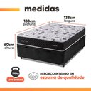 Ver imagem 3 de Cama Box Baú Casal Espuma AG65 Double Face Belga 138x188x60cm Herval - Suporta até 150kg por