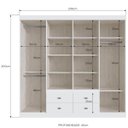 Ver imagem 3 de Guarda Roupa Casal MDP 08 Portas 04 Gavetas Las Vegas Cor: Nogueira Off White