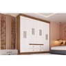 Guarda Roupa Casal MDP 08 Portas 04 Gavetas Las Vegas Cor: Nogueira Off White - 2