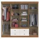 Ver imagem 4 de Guarda Roupa Casal MDP 08 Portas 04 Gavetas Las Vegas Cor: Nogueira Off White