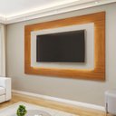 Ver imagem 3 de Conjunto Painel + Rack Atenas 220cm com Suporte para TV Off White e Naturalle Mavaular Móveis