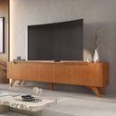 Ver imagem 6 de Conjunto Painel + Rack Atenas 220cm com Suporte para TV Off White e Naturalle Mavaular Móveis
