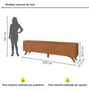 Ver imagem 4 de Conjunto Painel + Rack Atenas 220cm com Suporte para TV Off White e Naturalle Mavaular Móveis