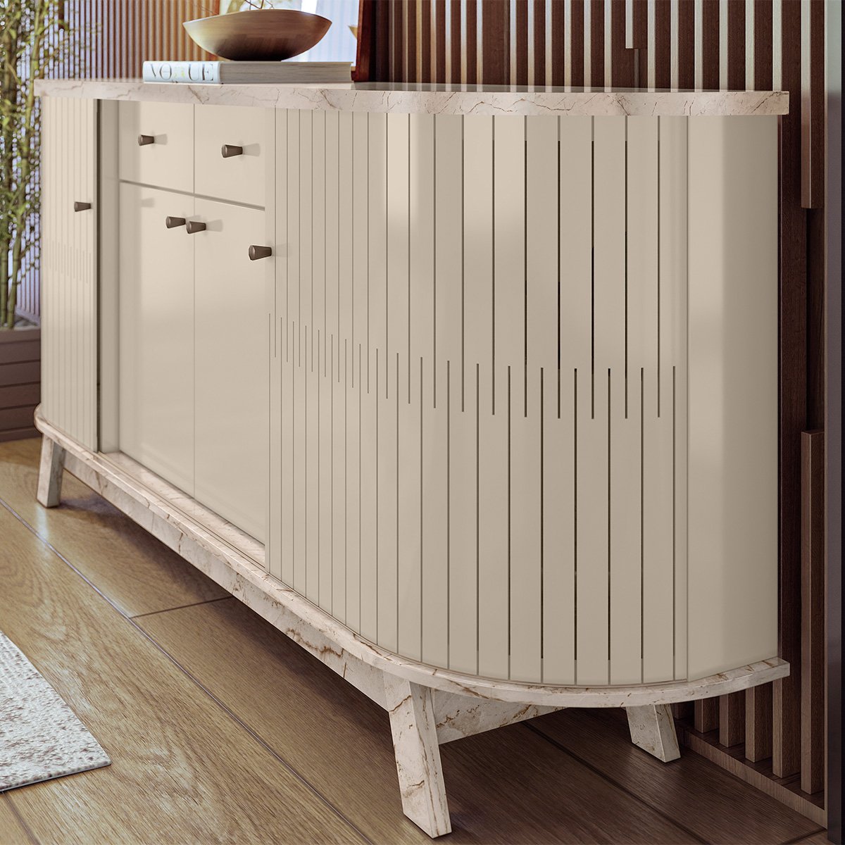 Buffet Mônaco 183cm 308136 Calacata Off White Madetec - 4