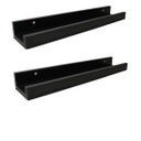 Ver imagem 2 de Combo 2 Prateleiras Porta Quadro Preto Mdf 90 cms