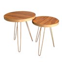 Ver imagem 1 de Conjunto Mesa Lateral Siena Cumaru BELI HOUSE Dourado