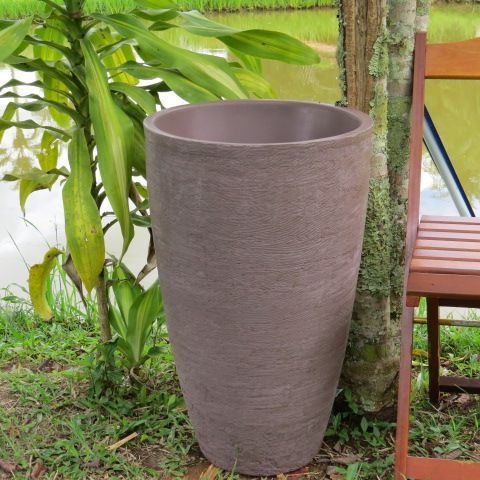 Vaso Planta 65x40 Oval Moderno Polietileno - MARROM CHOCOLATE 020 - 3