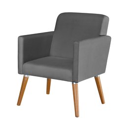 Poltrona Cristal Suede Escritórios e Recepção Pés em Madeira:grafite Suede - 2