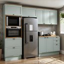 Ver imagem 2 de Cozinha Completa 4PÇS 8 Pts 4 Gav Iluminata Verde Mint/Ebano