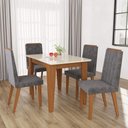 Ver imagem 1 de Conjunto Sala de Jantar Fidelitá Génova Mesa Tampo de Vidro com 4 Cadeiras