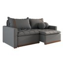 Ver imagem 2 de Sofá Cama Retrátil em Madeira Eucalipto e Bouclê 200cm Flórida