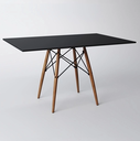 Ver imagem 1 de Mesa Eiffel Wood Tampo Retangular de Madeira Preto 120 Cm