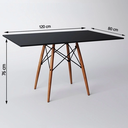 Ver imagem 2 de Mesa Eiffel Wood Tampo Retangular de Madeira Preto 120 Cm