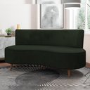 Ver imagem 2 de Sofá Chaise Living 2 Lugares 135cm Sala de Estar Istambul K01 Veludo Verde - Lyam Decor