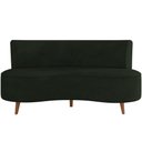 Ver imagem 3 de Sofá Chaise Living 2 Lugares 135cm Sala de Estar Istambul K01 Veludo Verde - Lyam Decor
