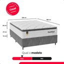 Ver imagem 4 de Cama Box Casal + Colchão Comfort Class Pillow Top 138x188 Branco/suede Cinza