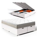 Ver imagem 1 de Cama Box Baú com Colchão de Espuma D45 Pillow Top Ortopédico Domo Queen 158cm