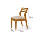 Ver imagem 3 de Conjunto 2 Cadeiras de Jantar Madeira Maciça Tecido Linho Iris Marrom/Amêndoa/Bege