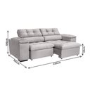 Ver imagem 2 de Sofá 3l 2,2m Retr/recl Veludo Olm Vancouver Pérola